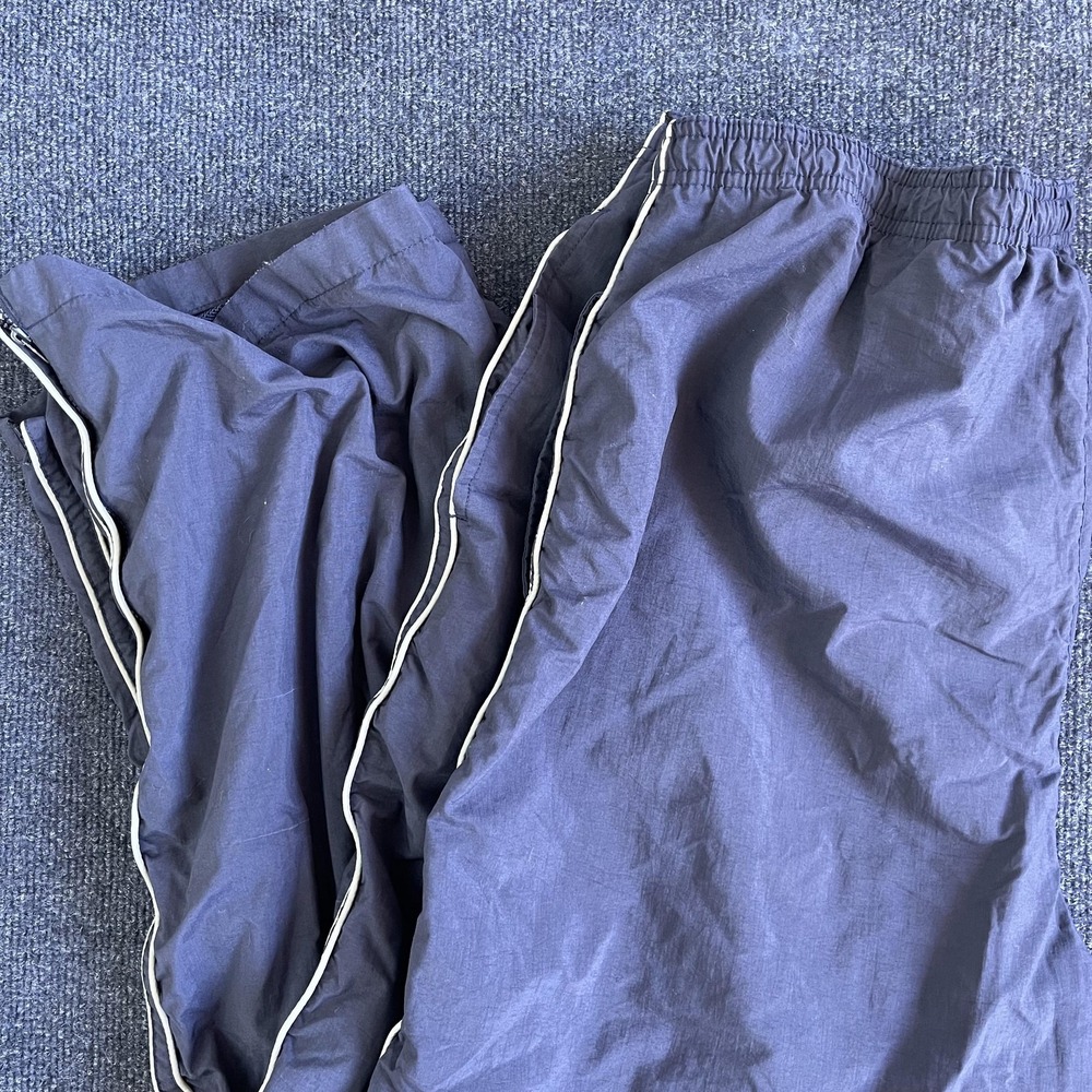 Vintage 90s Aeropostale Track Pants Mens‎ XL Blue Nylon Side Stripe Zip Ankles